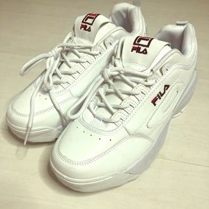 Brand new Fila Disruptor II White on white